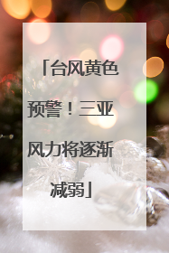 台风黄色预警！三亚风力将逐渐减弱