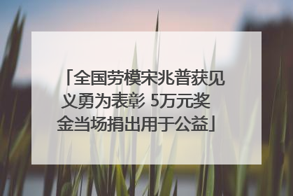 全国劳模宋兆普获见义勇为表彰 5万元奖金当场捐出用于公益