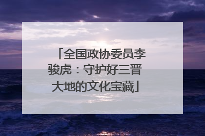 全国政协委员李骏虎：守护好三晋大地的文化宝藏