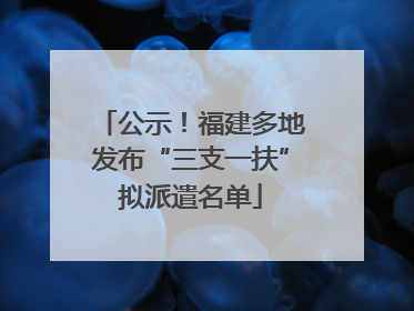 公示！福建多地发布“三支一扶”拟派遣名单