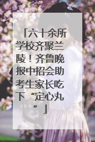 六十余所学校齐聚兰陵！齐鲁晚报中招会助考生家长吃下“定心丸”