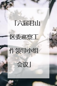 六届君山区委巡察工作领导小组会议