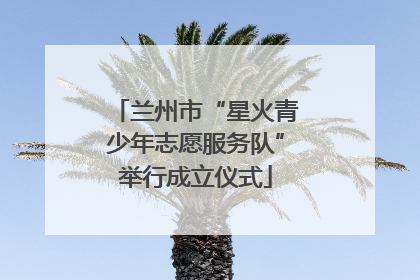 兰州市“星火青少年志愿服务队”举行成立仪式