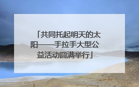 共同托起明天的太阳——手拉手大型公益活动圆满举行