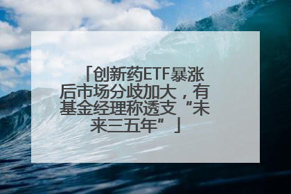 创新药ETF暴涨后市场分歧加大，有基金经理称透支“未来三五年”