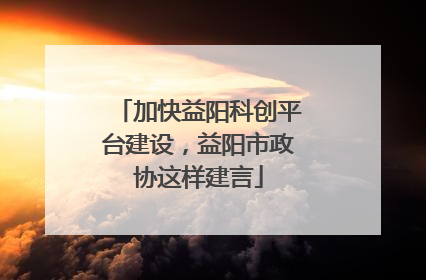 加快益阳科创平台建设，益阳市政协这样建言