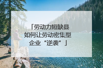劳动力短缺县 如何让劳动密集型企业“逆袭”