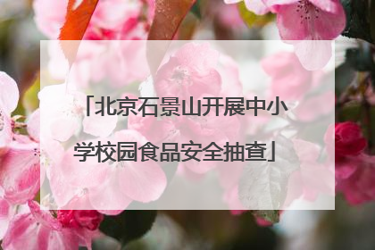 北京石景山开展中小学校园食品安全抽查
