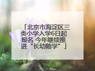 北京市海淀区三类小学入学6日起报名 今年继续推进“长幼随学”