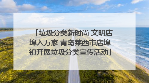 垃圾分类新时尚 文明店埠入万家 青岛莱西市店埠镇开展垃圾分类宣传活动