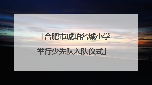 合肥市琥珀名城小学举行少先队入队仪式