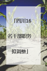 四川16名干部职务拟调整