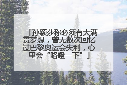 孙颖莎称必须有大满贯梦想，曾无数次回忆过巴黎奥运会失利，心里会“咯噔一下”
