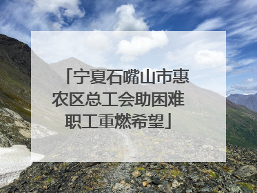 宁夏石嘴山市惠农区总工会助困难职工重燃希望