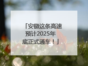 安徽这条高速预计2025年底正式通车！