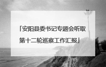 安阳县委书记专题会听取第十二轮巡察工作汇报
