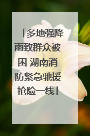 多地强降雨致群众被困 湖南消防紧急驰援抢险一线
