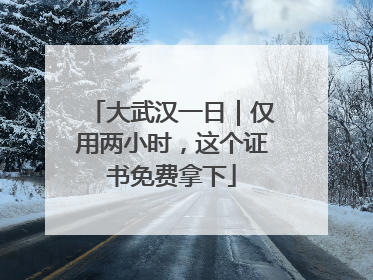 大武汉一日｜仅用两小时，这个证书免费拿下