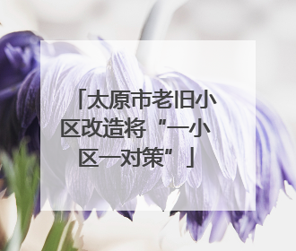 太原市老旧小区改造将“一小区一对策”