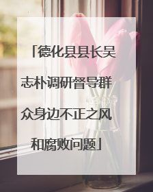 德化县县长吴志朴调研督导群众身边不正之风和腐败问题