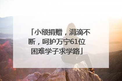 小额捐赠，涓滴不断，呵护万宁61位困难学子求学路