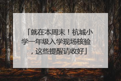 就在本周末！杭城小学一年级入学现场核验，这些提醒请收好