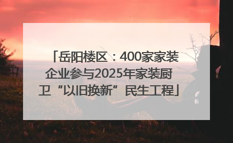 岳阳楼区：400家家装企业参与2025年家装厨卫“以旧换新”民生工程