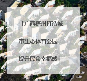 广西梧州打造城市生态体育公园 提升民众幸福感