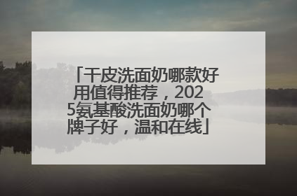 干皮洗面奶哪款好用值得推荐,2025氨基酸洗面奶哪个牌子好,温和在线