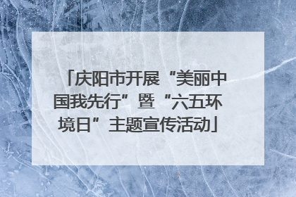 庆阳市开展“美丽中国我先行”暨“六五环境日”主题宣传活动