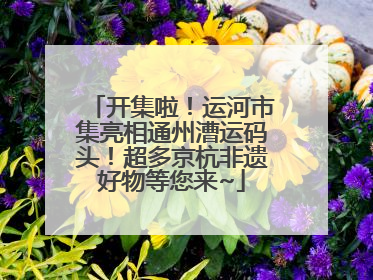 开集啦！运河市集亮相通州漕运码头！超多京杭非遗好物等您来~