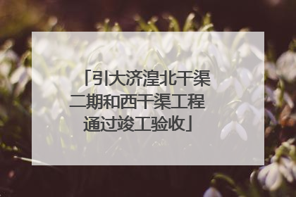 引大济湟北干渠二期和西干渠工程通过竣工验收