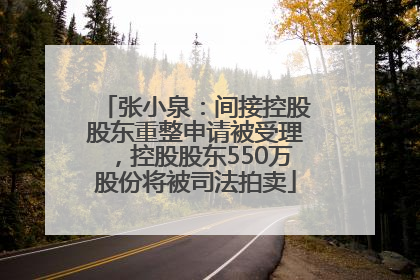 张小泉：间接控股股东重整申请被受理，控股股东550万股份将被司法拍卖