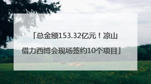 总金额153.32亿元！凉山借力西博会现场签约10个项目