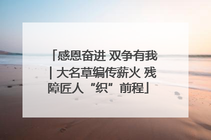 感恩奋进 双争有我｜大名草编传薪火 残障匠人“织”前程