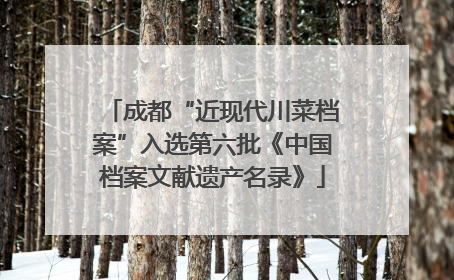 成都“近现代川菜档案”入选第六批《中国档案文献遗产名录》