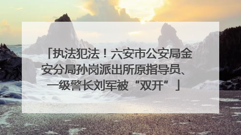 执法犯法！六安市公安局金安分局孙岗派出所原指导员、一级警长刘军被“双开”