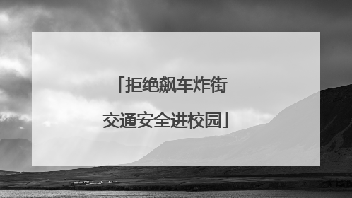 拒绝飙车炸街 交通安全进校园