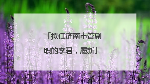 拟任济南市管副职的李君，履新