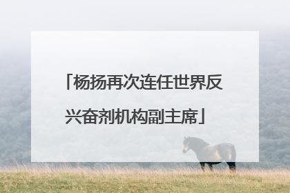 杨扬再次连任世界反兴奋剂机构副主席