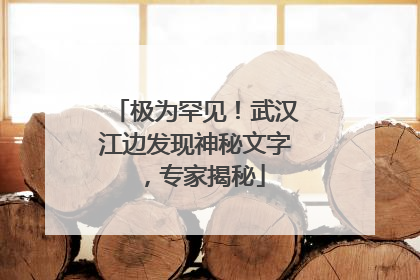 极为罕见！武汉江边发现神秘文字，专家揭秘