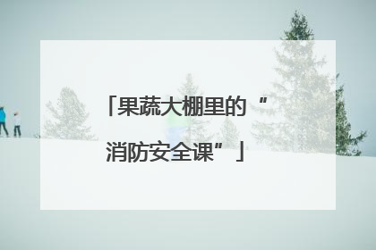 果蔬大棚里的“消防安全课”