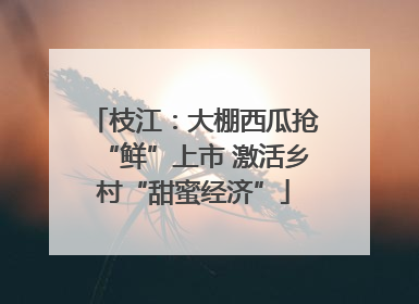 枝江：大棚西瓜抢“鲜”上市 激活乡村“甜蜜经济”