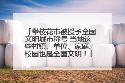 攀枝花市被授予全国文明城市称号 当地这些村镇、单位、家庭、校园也是全国文明！