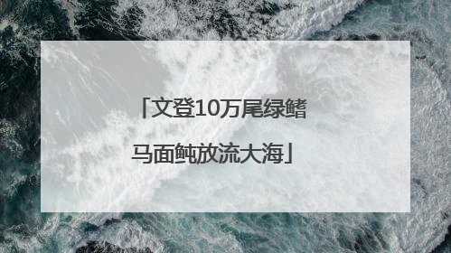 文登10万尾绿鳍马面鲀放流大海