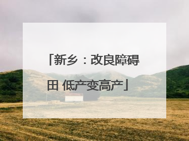 新乡：改良障碍田 低产变高产