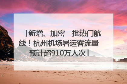 新增、加密一批热门航线！杭州机场暑运客流量预计超910万人次