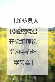 新蔡县人民检察院召开党组理论学习中心组学习会
