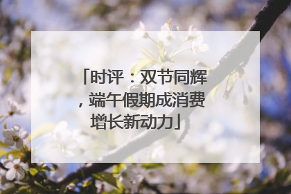 时评：双节同辉，端午假期成消费增长新动力