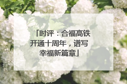 时评：合福高铁开通十周年，谱写幸福新篇章